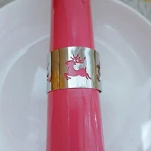 4 件金属餐巾环，酒店餐巾夹，家庭厨房和餐桌装饰环，适合节日、派对、生日、婚礼、正式晚宴、圣诞节和日常装饰，各种风格 - 餐巾圈4個 - 查看 18