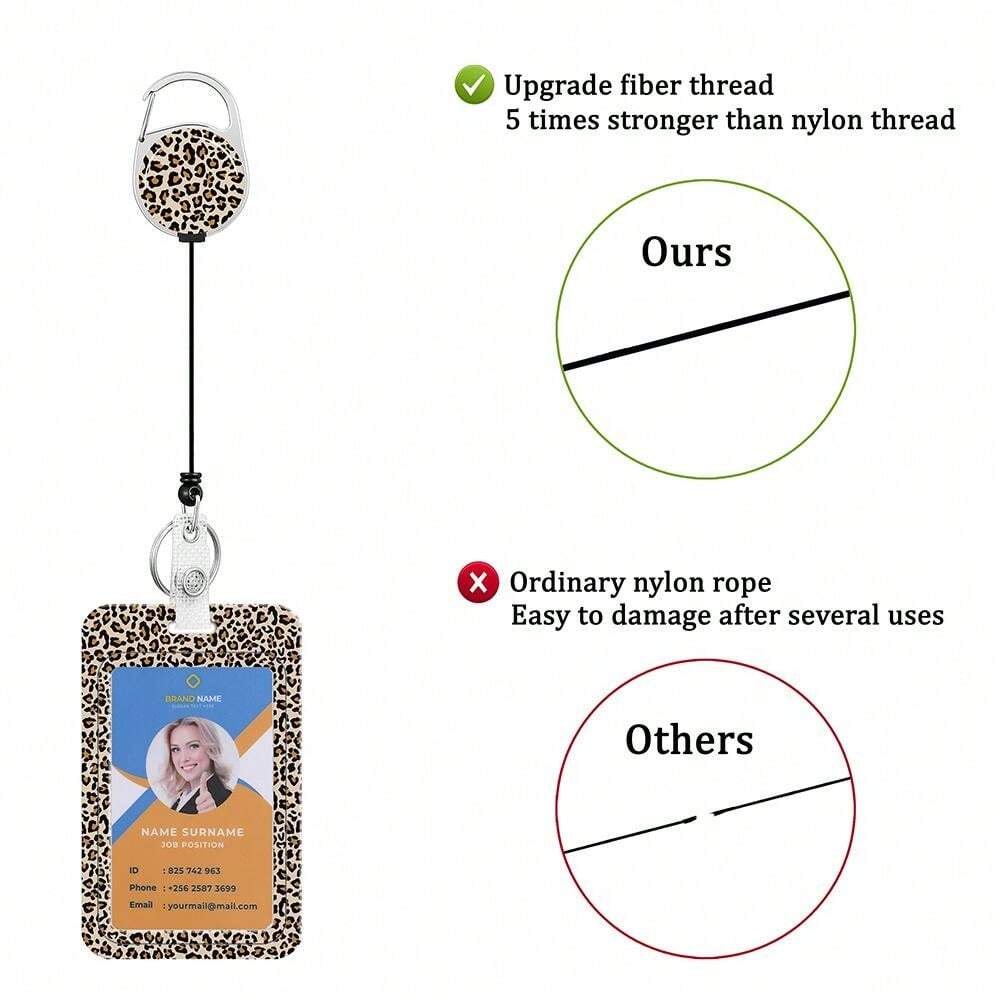 (4Pcs) Heavy Duty Retractable Badge Reels Clip And Vertical Plastic ID