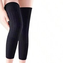 2 件装护膝，男女款羊毛保暖紧身裤，厚款保暖内衬腿套，适合寒冷天气 - 彩色 - 查看 13