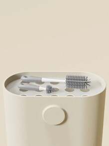 3 件套硅胶婴儿奶瓶刷、奶嘴和吸管清洁工具套件 - 灰色 - 查看 4