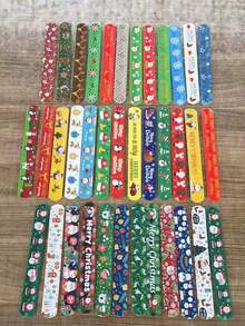 圣诞装饰 1 件随机圣诞派对手镯，圣诞节手镯腕带礼物 - 彩色 - 查看 1