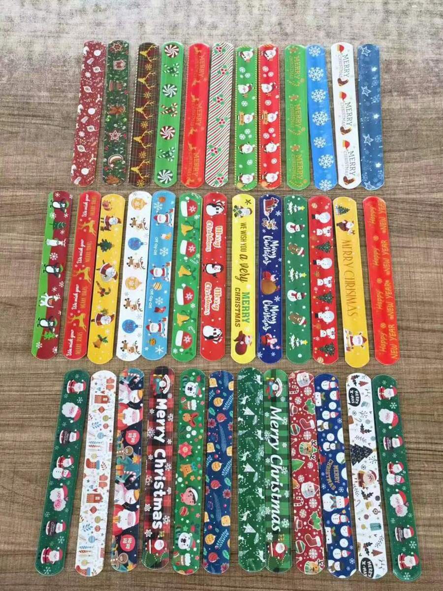 圣诞装饰 1 件随机圣诞派对手镯，圣诞节手镯腕带礼物 - 彩色 - 查看 1