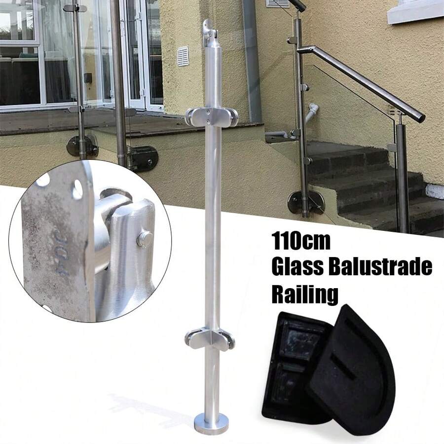 Glass Railing Post, Stainless Steel Glass Balustrade Railing Post Glass Deck - Silver - View 1