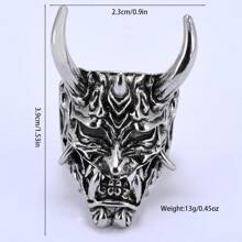 1pc Demon Mask Open Ring, Suitable For Men's Daily Wear