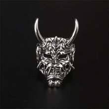 1pc Demon Mask Open Ring, Suitable For Men's Daily Wear