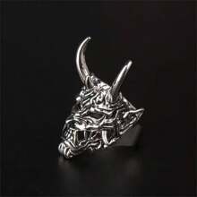 1pc Demon Mask Open Ring, Suitable For Men's Daily Wear