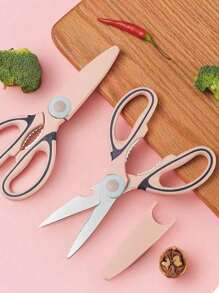 1pc Tesoura de cozinha multiuso de aço inoxidável, tesoura de aves resistente para frango, pato, espinhas de peixe, carne, corte de alimentos - Multicolorido - Ver 1