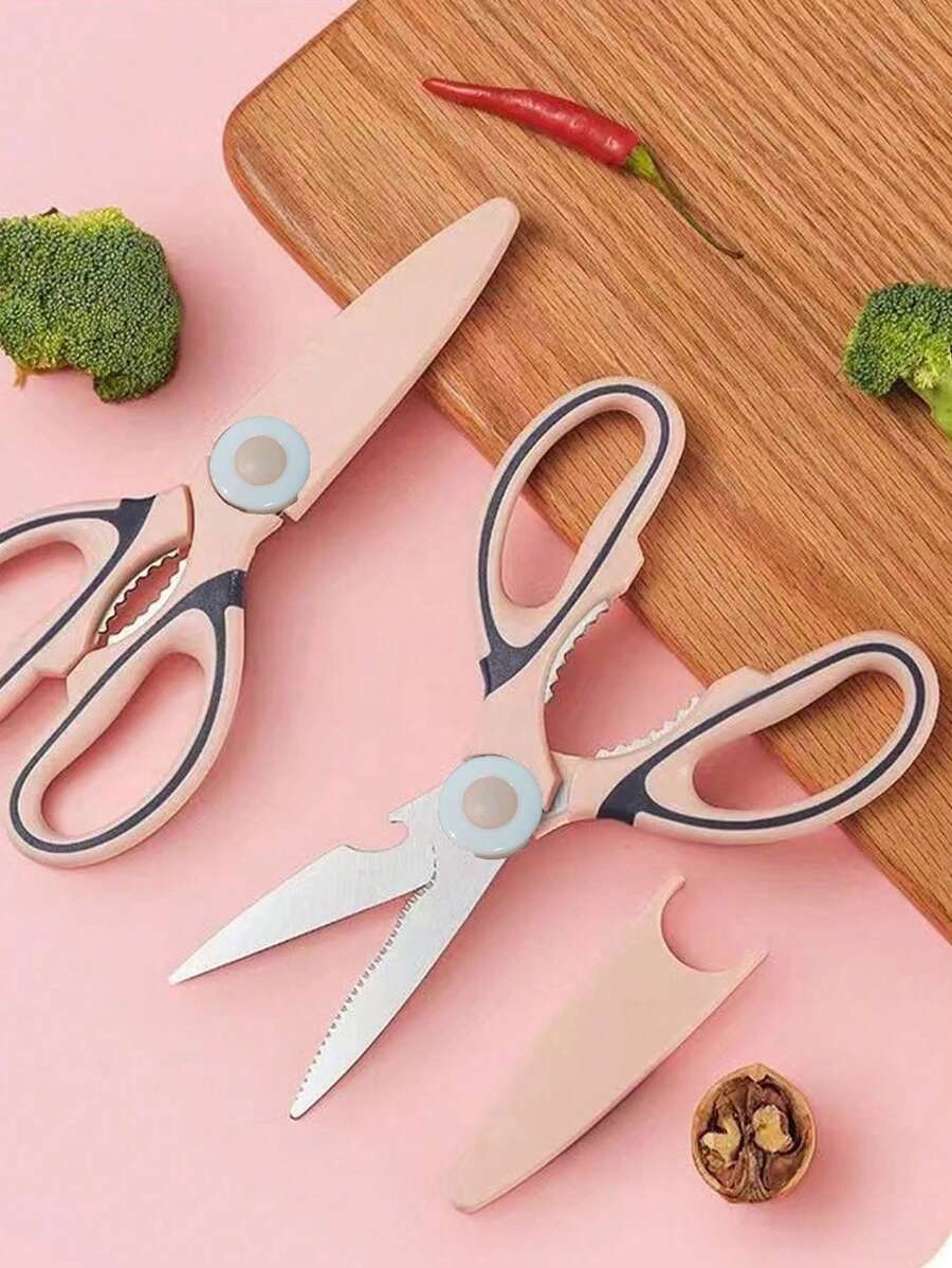 1pc Tesoura de cozinha multiuso de aço inoxidável, tesoura de aves resistente para frango, pato, espinhas de peixe, carne, corte de alimentos - Multicolorido - Ver 1