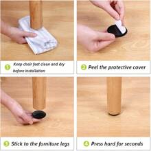 12/24 Pcs Sliding Furniture Slides/Furniture Floor Protectors - Self-Stick Silent Slides For Carpets And Hard Floors - Scratch Resistant Design Slides, Suitable For Sliding Furniture And Appliances