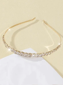 1件装时尚简约水晶发箍，闪亮水钻发饰头巾，适合优雅休闲派对，发带，发圈头饰 - 彩色 - 查看 4