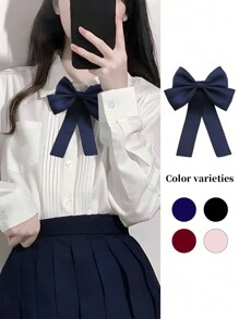 1pc Women's Solid Color Sweet Collegiate Style Bow Tie, Suitable For Daily Life And School Accessories Women Valentine's Day Valentines - Multicolor - View 1