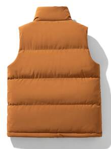 Couple's Warm Slim Fit Vest Sleeveless Jacket, Suitable For Casual Street Wear. Suggested Size: (Based On Your Usual Size) If You Are Overweight, Buy One Size Larger, - Coffee Brown - View 3