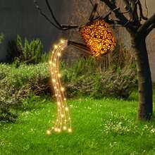 Solar Watering Can Light Retro Metal 36LED Kettle String Lights Waterproof Fairy Lights Hanging Solar Powered Lanterns Outdoor Garden Flower Decor For Pathway Patio Yard Christmas - Bronze - View 3