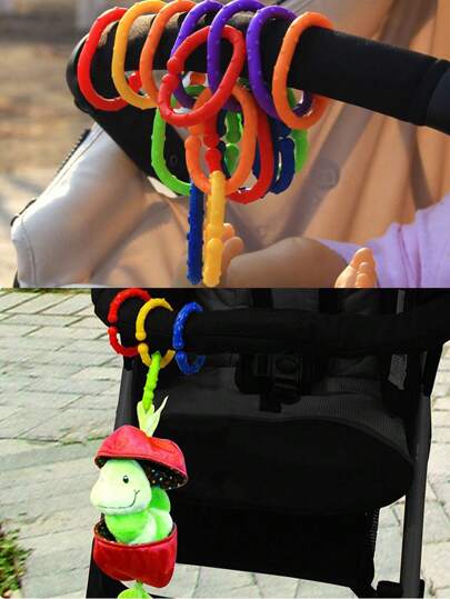 Baby Stroller Hooks , Baby Stroller Accessories And Car Seat Toys , Toddler Boy & Girl Stroller Suspension Chain Buckles (Randomly Ship Colors And Shapes) ,Baby Stuff ,Baby Needs ,Baby Essentials ,Baby Camping Supplies