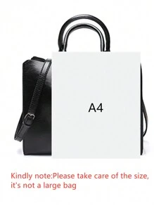 Bolsos de mano con diseño retro, bolso bandolera grande, casual y minimalista, bolso de hombro con correa larga, bolso de mano elegante para fiestas y compras, color negro