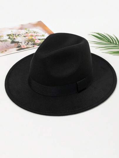 1pc Women's Square Ribbon Flat Top Elegant Jazz Felt Hat, Multi Size, Suitable For Daily & Holiday Wear