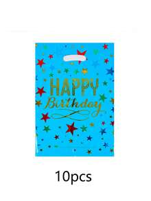 10pcs生日快乐手提袋渐变星糖果袋星星铝膜袋小五角星礼品袋节日礼品袋婚礼礼品袋文具店生日派对聚会聚会万圣节精品店生日派对用品圣诞节 - 彩色 - 查看 7
