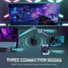 Attack Shark X11 59g Superlight Wireless Gaming Mouse With Grip Tape, RGB Charging Dock,BT/2.4G Wireless/Wired Pc Mouse, 22000 DPI,5 Programmable Buttons For Pc - Black - View 8