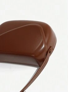 1pc Solid Color PU Material Square Saddle Bag, Suitable For Women Daily Use