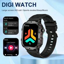 1pc Silicone Strap Smart Watch With High-Definition Touch Screen, Various Sports Functions, Body Temperature, Weather Forecast, Bluetooth, Call Reminder, Compatible With Android & IOS Systems, Suitable For Gifts & Casual Wear