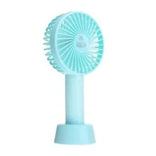 Mini Fan Rechargeable Portable Handheld Desk Usb Led Fan - 藍色 - 查看 3