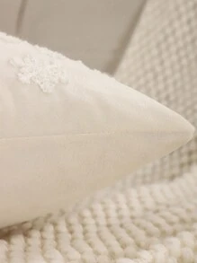 Miater 1件/2件装圣诞装饰枕套，刺绣毛绒面料，冬日小屋图案，客厅沙发卧室节日礼物，红色 - 紅色 - 查看 6