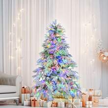 Spruce Snowflake Christmas Tree, An Artificial Hinge Christmas Tree With 300 Multi-Color LED Lights, 8 Flashing Modes And 790 Snow Branch Prompts, Suitable For Vacation/Office/Home Decoration