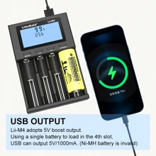 Bộ sạc pin đa chức năng LiitoKala Lii-M4 18650 LCD cho pin sạc Lithium Ion 3,7V 26650 21700 14500 18350 17500 26350 10440 18500 1,2V Ni-Mh AA AAA A C và các loại khác - màu đen - Xem 9