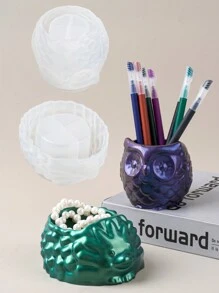 1PC Cute Animals Candle Cup DIY Silicone Molds Hedgehog Owl Succulent Plant Flowerpot Epoxy Resin Casting Molds 3D Gypsum Home Decor Supplies Desktop Ornament
