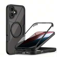 豪华 360 全身防震保护手机壳适用于 iPhone 16 Pro Max 16 Plus 透明磁性后盖为万圣节、圣诞节、生日、新年礼物、送给朋友的礼物提供全面保护 - 紅色 - 查看 7