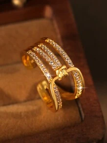 jealous young 1pc Multi-Layer Zirconia Open Ring, Suitable For Women And Girls For Daily Wear - View 1