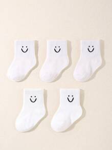 5 双四季经典黑、白、灰色弹力透气婴儿/幼儿/儿童中性踝袜 - 彩色 - 查看 10