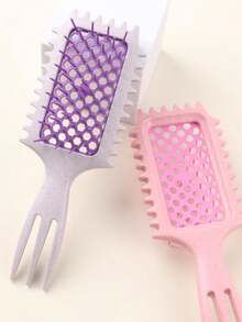 4pcs Styling Hair Brush Set, Hollow Out Comb, Teasing Brush, Rat Tail Comb & Edge Control -, Fragrance-Free, Ideal For All Hair Types - Multicolor - View 6