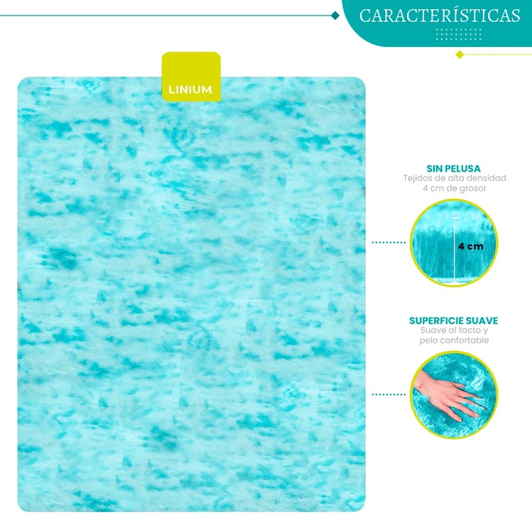 Carpet Decorative Rug Living Room Home 160x120cm Soft - 薄荷藍 - 查看 6