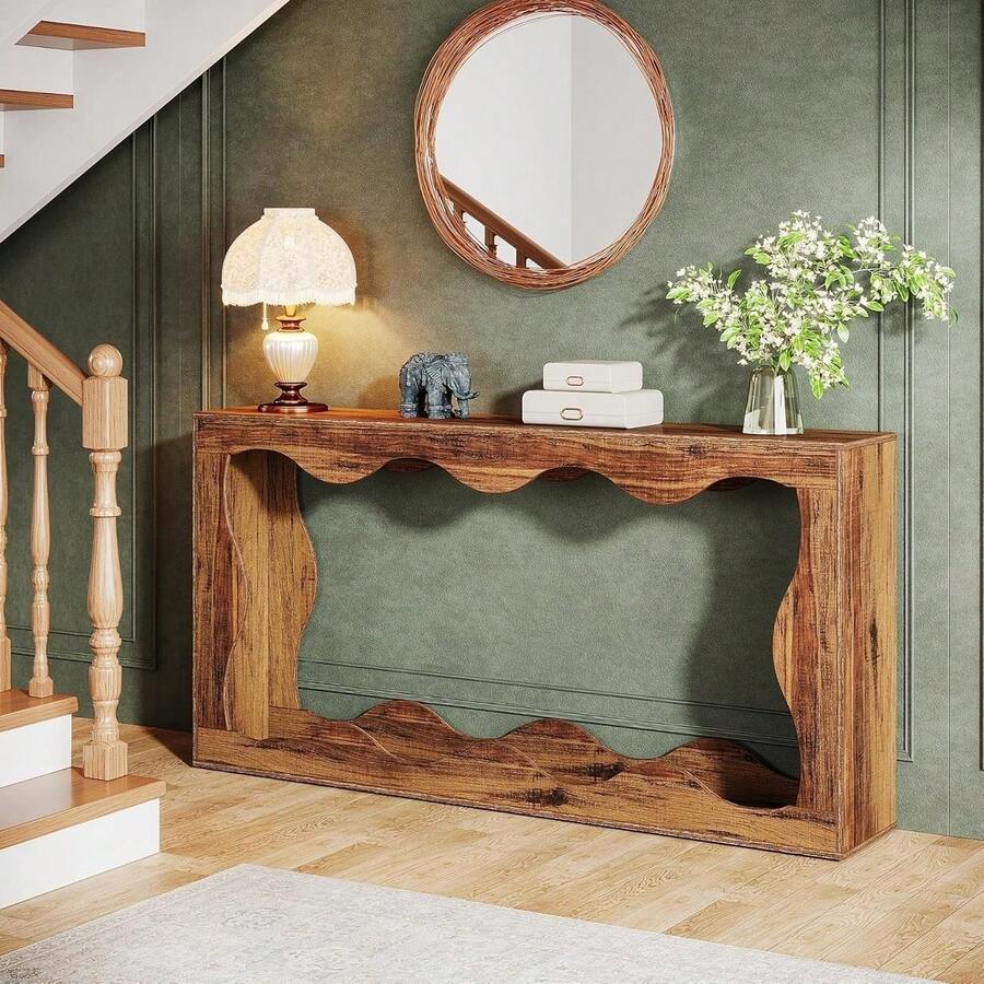 Tribesigns 63 Inch Farmhouse Console Table Narrow Entryway Storage Wood