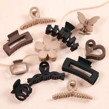 11 件经典优雅纯色蝴蝶、花朵和心形发夹，大号和中号，防滑发饰，适合女士情人节 - 彩色 - 查看 8