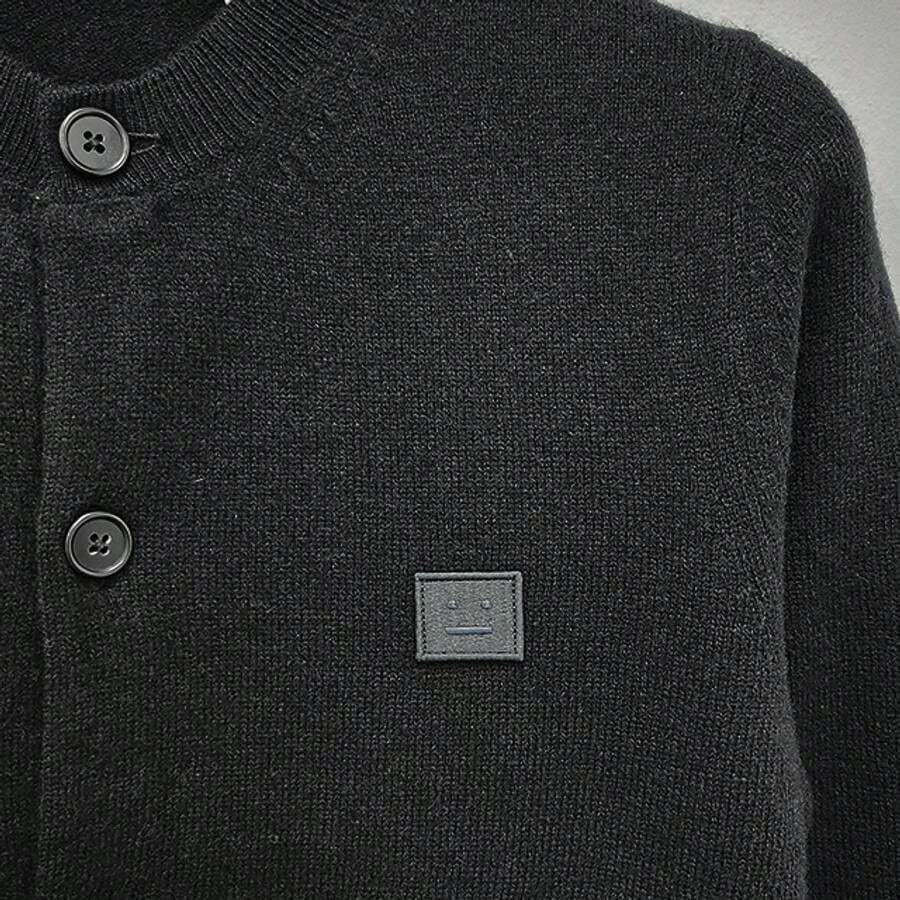 Acne Studios Face Patch Crop Cardigan Black SHEIN USA