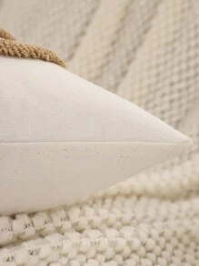 Miater 1件/2件装圣诞装饰枕套，毛绒刺绣圣诞鹿头，乡村风格装饰，适用于客厅、沙发、卧室，节日礼物，奶油色 - 米色 - 查看 9