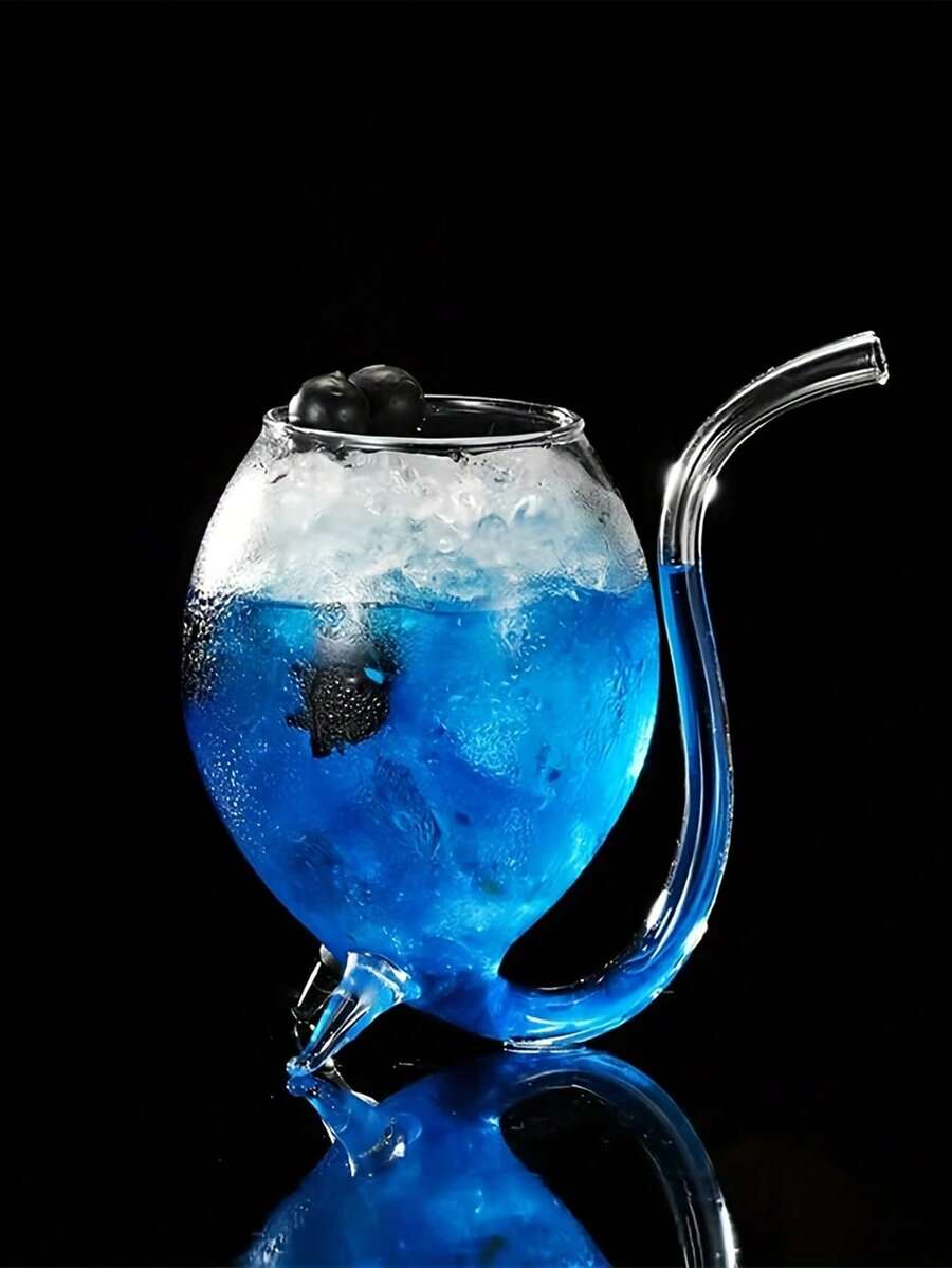 创意吸血鬼杯分子鸡尾酒杯果汁酒杯带吸管、储酒容器、房间装饰，可用于喝水、咖啡等，适用于厨房、餐厅、酒吧、派对、聚会、男朋友礼物、父亲礼物、圣诞装饰礼物。 - 透明 - 查看 1