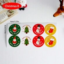 40 张圣诞贴纸 DIY 礼品烘焙包装自粘标签纸，适用于零食袋、礼品袋、信封、派对礼品装饰。，圣诞节 - 聖誕貼紙 - 查看 9