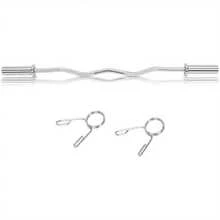 EZ Bar, EZ Curl Bar 4ft, Barbell Bar, Barbell Weight Bar With 2 Spring Clips - Style2 - View 5
