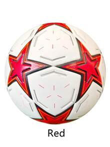1 quả bóng đá da PU số 5 chất lượng cao có độ đàn hồi cao, chống mài mòn, chống nổ, liên kết nhiệt liền mạch, bóng đá luyện tập cho người lớn - Đỏ - Xem 8