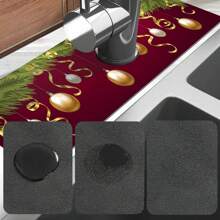 1 miếng, Miếng thấm nước bằng bùn Diatom Giáng sinh vui vẻ, Vật dụng trang trí Giáng sinh, Có thể cắt được, Miếng thấm nước cho vòi nước phòng tắm, Miếng thấm nước chống trượt chống ẩm, Phụ kiện mặt bếp. - nhiều màu - Xem 9