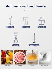 Hand Blender 1000W, Reemix 5-In-1 Electric Stick Blender, Copper Motor Stainless Steel Blade Stick Blender Mixer With Turbo Mode, Baby Food Blender With Mixing Beaker (Black) - Black - View 6