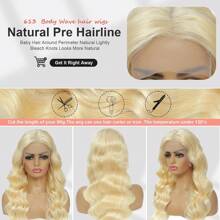 613 Lace Front Wig Human Hair 13x4 Blonde Wig Human Hair Body Wave Lace Front Wigs Human Hair 180 Density HD Transparent Lace Frontal Wigs Human Hair Pre Plucked Colored Wigs For Women - Blonde - View 7