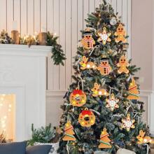 11 Stück Weihnachtsdekoration Anhänger - einschließlich Schneeflocken, Windspiele, Haus, Weihnachtsbaum und Vögel - geeignet für Feiertagsparty Deko, Heimdekoration und Geschenke zu Erntedank, Halloween, Halloween Dekoration