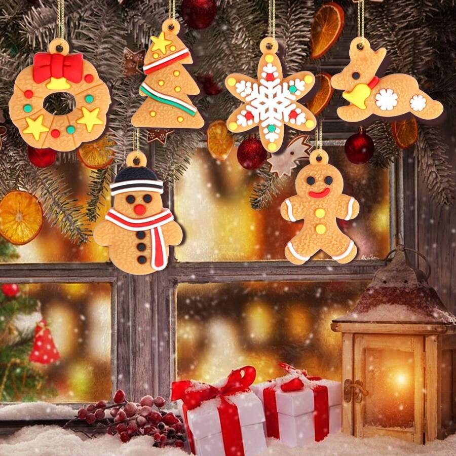 11 Stück Weihnachtsdekoration Anhänger - einschließlich Schneeflocken, Windspiele, Haus, Weihnachtsbaum und Vögel - geeignet für Feiertagsparty Deko, Heimdekoration und Geschenke zu Erntedank, Halloween, Halloween Dekoration