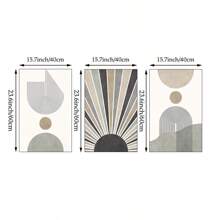 1/3pcs Mid Century Modern Prints Canvas Paintings Boho Wall Art Sun And Rainbow Poster Abstract Bohemian Ideal For Home Living Room Bedroom Decor Unframed - Multicolor - View 14