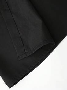 Conjunto de 2 peças de camisa de manga comprida com patchwork de cor contrastante masculina e calças casuais com cordão