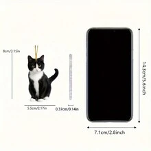 1 件黑猫圣诞树装饰 - 可爱的亚克力猫装饰，适合节日装饰，非常适合猫爱好者，宠物主题圣诞礼物，燕尾服猫挂饰适合节日家居装饰 - 黑色 - 查看 4